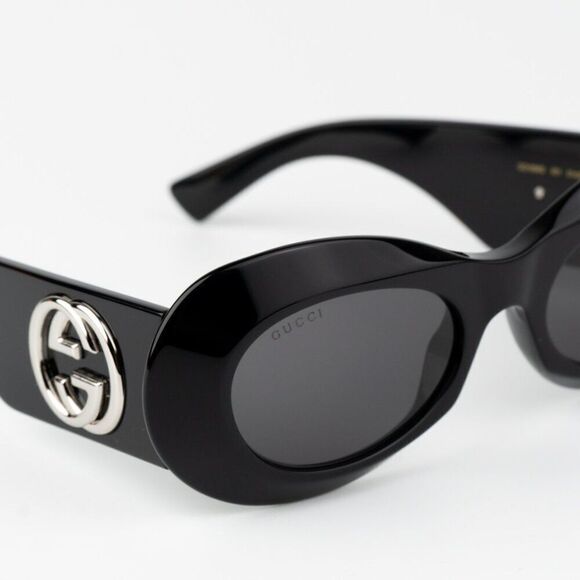 NEW Gucci GG1696S 001 Black Grey Women Oval Sunglasses GG 1696S main image 9
